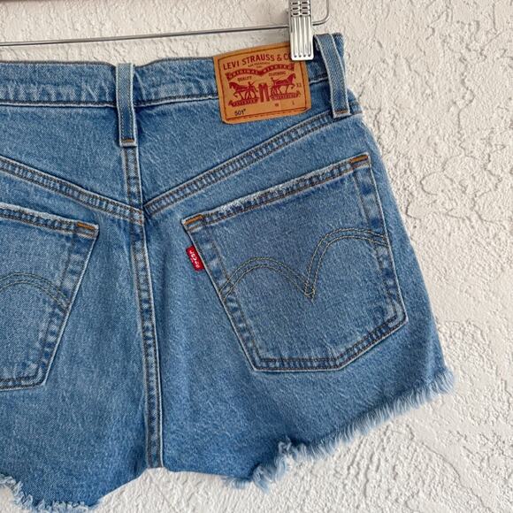 Levi's 501 High Waist Classic Denim Shorts - Picture 5 of 7